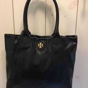 Tory Burch black leather tote.